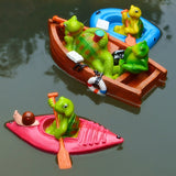 Creative Cute Floating Cartoon Tortoise Kayak Statue Outdoor Garden Pond Decorative Sculpture  Garden Fish Tank Decor Ornament