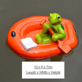 Creative Cute Floating Cartoon Tortoise Kayak Statue Outdoor Garden Pond Decorative Sculpture  Garden Fish Tank Decor Ornament