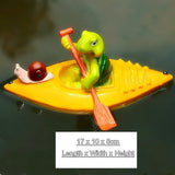 Creative Cute Floating Cartoon Tortoise Kayak Statue Outdoor Garden Pond Decorative Sculpture  Garden Fish Tank Decor Ornament