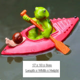 Creative Cute Floating Cartoon Tortoise Kayak Statue Outdoor Garden Pond Decorative Sculpture  Garden Fish Tank Decor Ornament