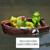 Creative Cute Floating Cartoon Tortoise Kayak Statue Outdoor Garden Pond Decorative Sculpture  Garden Fish Tank Decor Ornament
