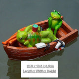 Creative Cute Floating Cartoon Tortoise Kayak Statue Outdoor Garden Pond Decorative Sculpture  Garden Fish Tank Decor Ornament