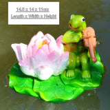 Creative Cute Floating Cartoon Tortoise Kayak Statue Outdoor Garden Pond Decorative Sculpture  Garden Fish Tank Decor Ornament