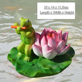Creative Cute Floating Cartoon Tortoise Kayak Statue Outdoor Garden Pond Decorative Sculpture  Garden Fish Tank Decor Ornament