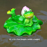 Creative Resin Floating Frogs Statue Outdoor Garden Pond Decorative Cute Frog Sculpture For Home Desk Garden Decor Ornament
