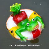 Creative Resin Floating Frogs Statue Outdoor Garden Pond Decorative Cute Frog Sculpture For Home Desk Garden Decor Ornament