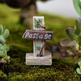 DIY Signpost Simulation Stop Sign Resin Craft Mini Garden Decoration Landscape Figurines Terrarium Miniatures Ornament