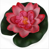 1 PCS Artificial Lotus Water Lily Floating Flower Pond Tank Plant Ornament 10cm Home Garden Pond Decoration