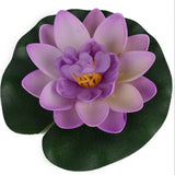 1 PCS Artificial Lotus Water Lily Floating Flower Pond Tank Plant Ornament 10cm Home Garden Pond Decoration