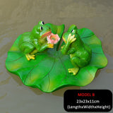 Creative Resin Floating Frogs Statue Outdoor Garden Pond Decorative Cute Frog Sculpture For Home Desk Garden Decor Ornament