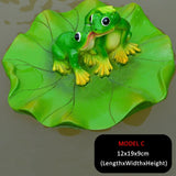 Creative Resin Floating Frogs Statue Outdoor Garden Pond Decorative Cute Frog Sculpture For Home Desk Garden Decor Ornament