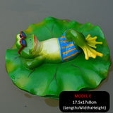 Creative Resin Floating Frogs Statue Outdoor Garden Pond Decorative Cute Frog Sculpture For Home Desk Garden Decor Ornament