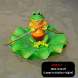 Creative Resin Floating Frogs Statue Outdoor Garden Pond Decorative Cute Frog Sculpture For Home Desk Garden Decor Ornament