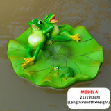 Creative Resin Floating Frogs Statue Outdoor Garden Pond Decorative Cute Frog Sculpture For Home Desk Garden Decor Ornament