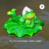 Cute Resin Pond Floating Frogs Statue Outdoor Garden Decorative Water Frog Sculpture For Home Garden Park Decor Ornament