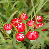 50pcs Mini Red Mushroom Garden Ornament Miniature Plant Pots Fairy DIY Dollhouse Artificial Decoration